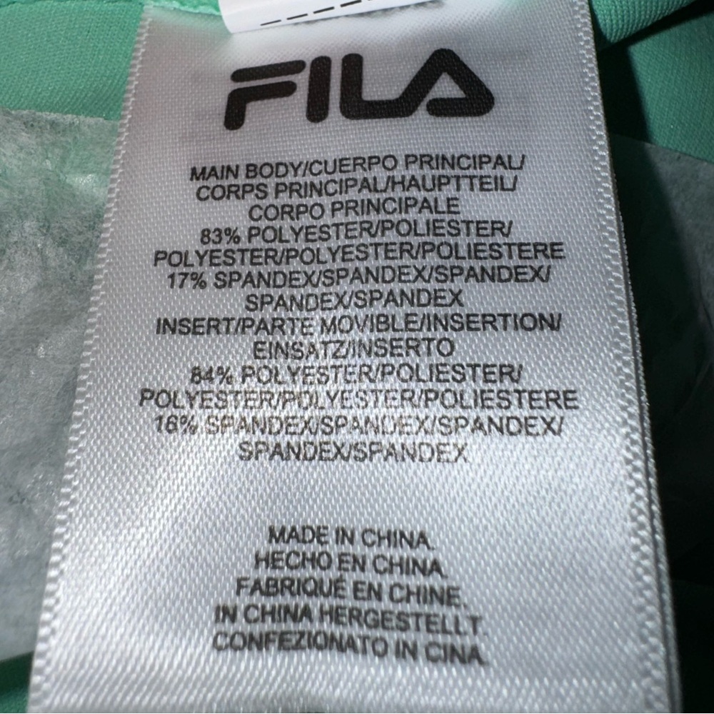 FILA Dreama Athletic Workout Cropped Tight Leggings  Mesh Cutouts/Jade Cream NEW - Picture 4 of 15